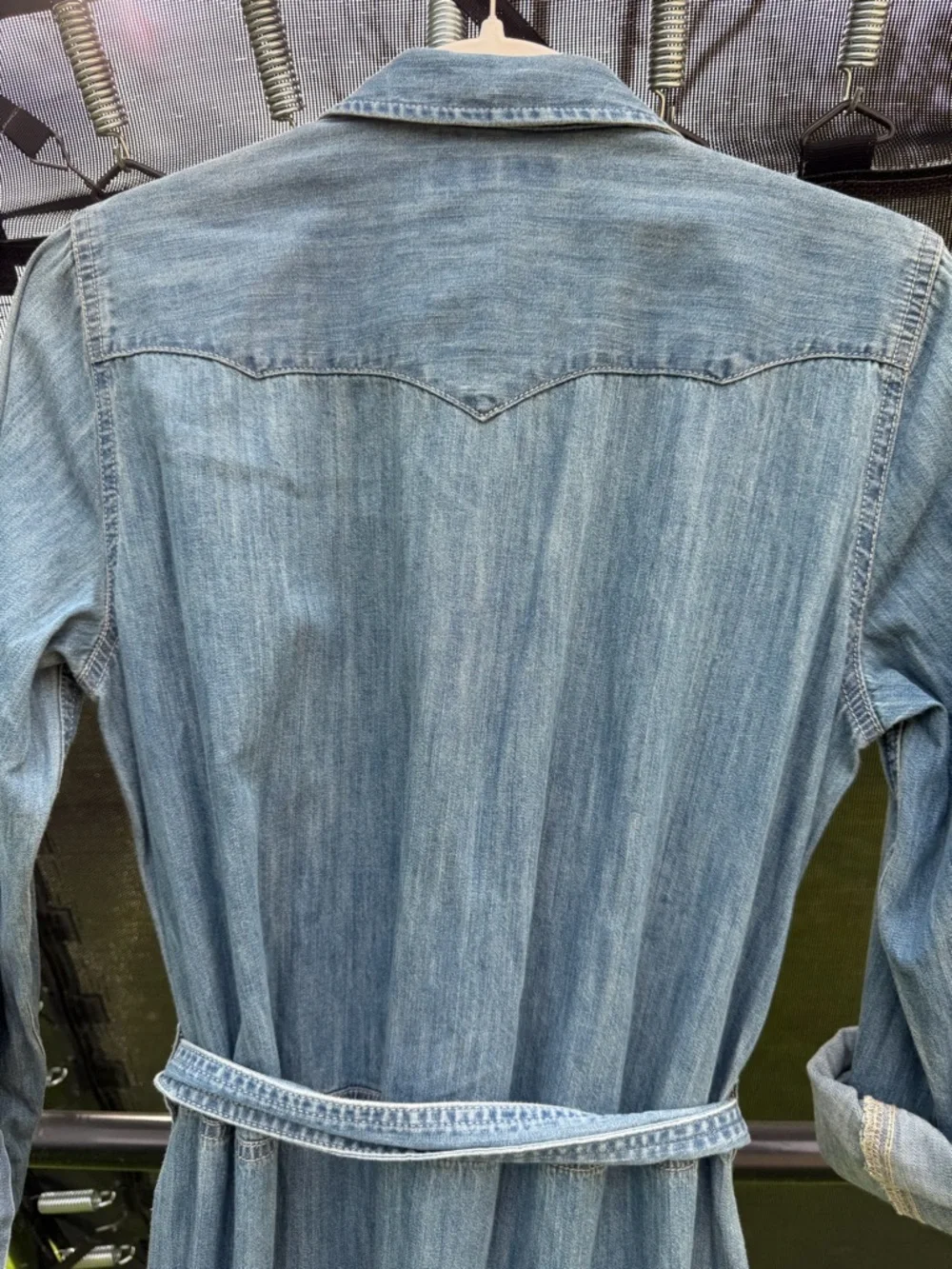 NWT Ralph Lauren Western Denim Pearl Snap Dress in Desert Sky chambray sz 8 - Picture 6 of 12